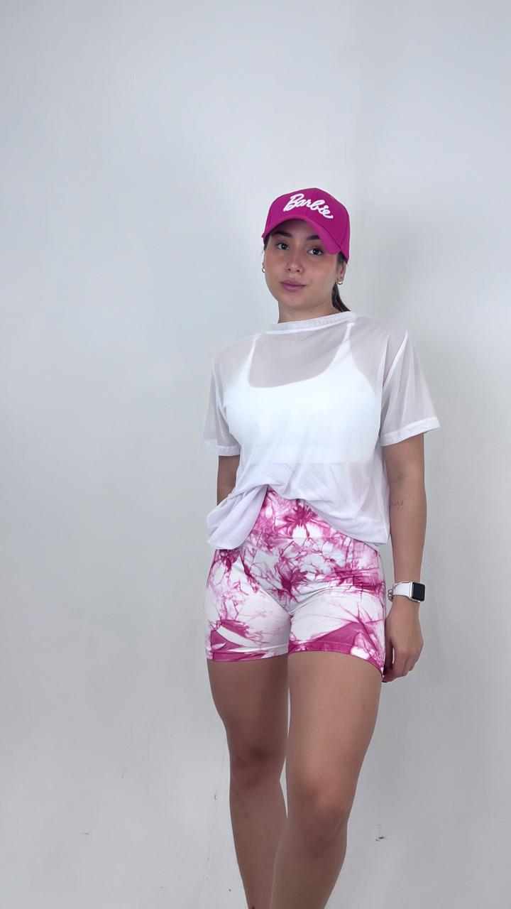Stampa short Blanco Rosado