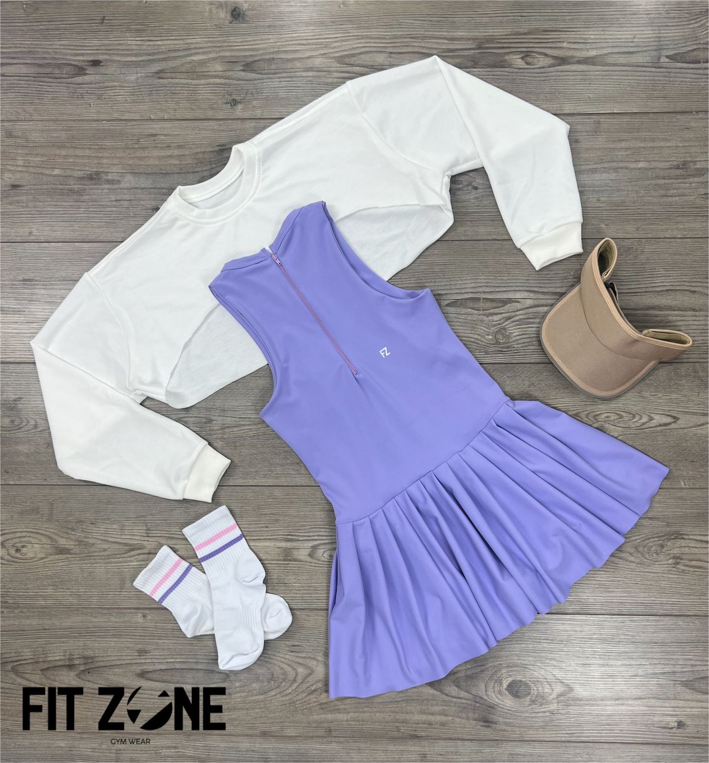 TOTAL LOOK VESTIDO OVERSET Y BUZO MANGUITO
