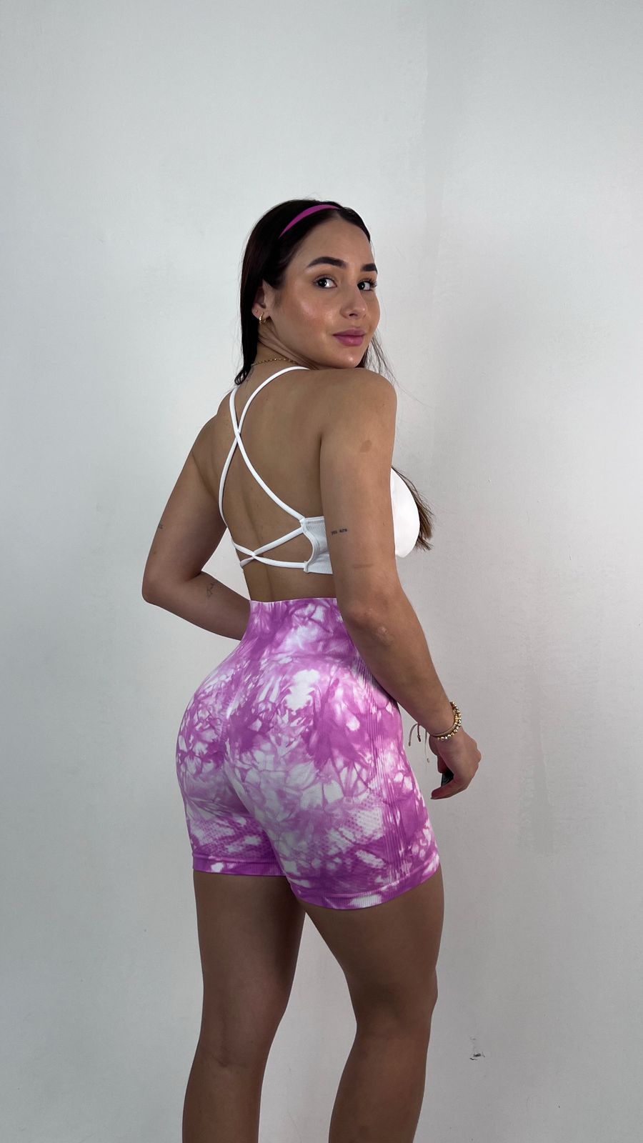 Stampa short Blanco Morado