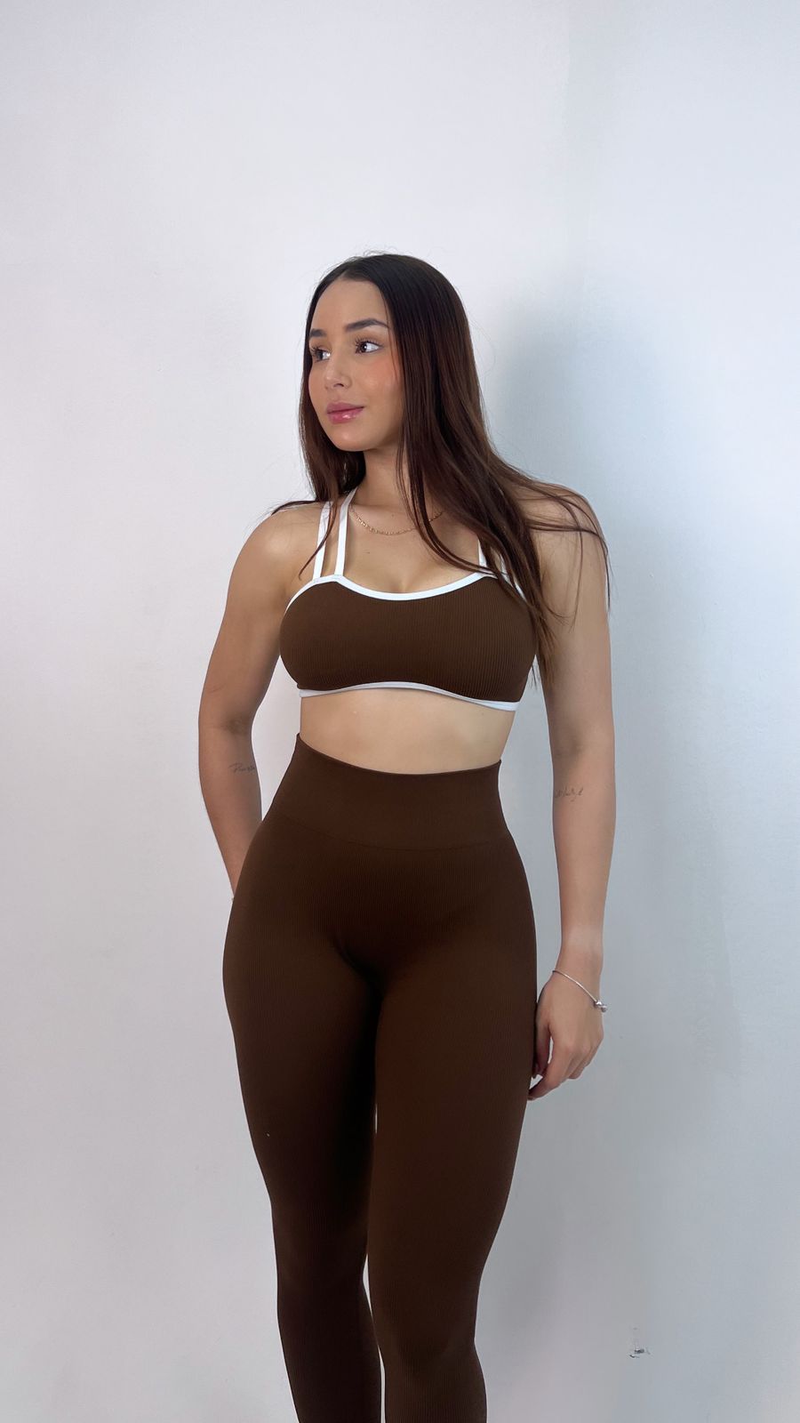 Sets De Licra Acanalado Cruzado Push Up