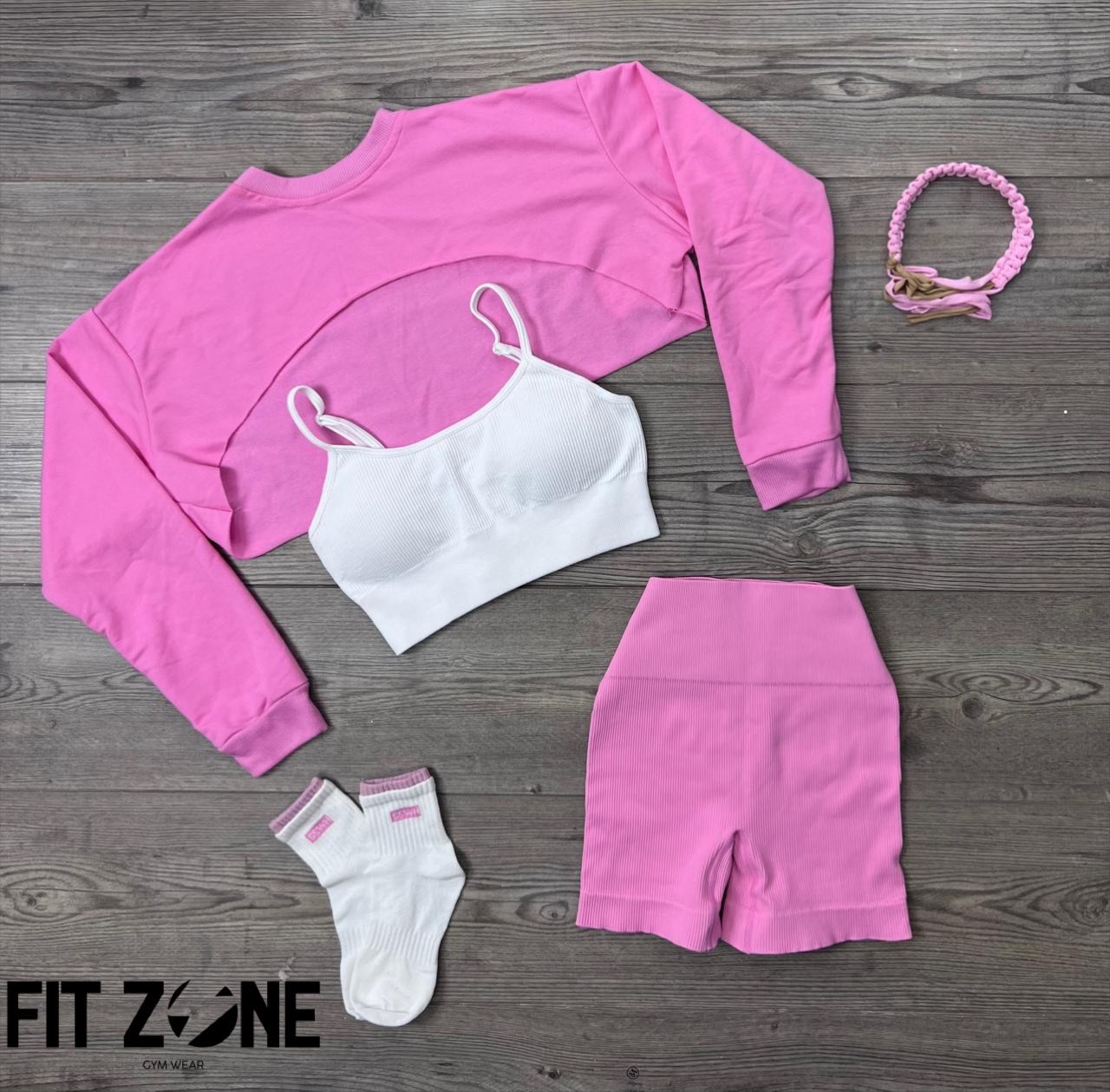 TOTAL LOOK TRIO ROSA Y CAFÉ
