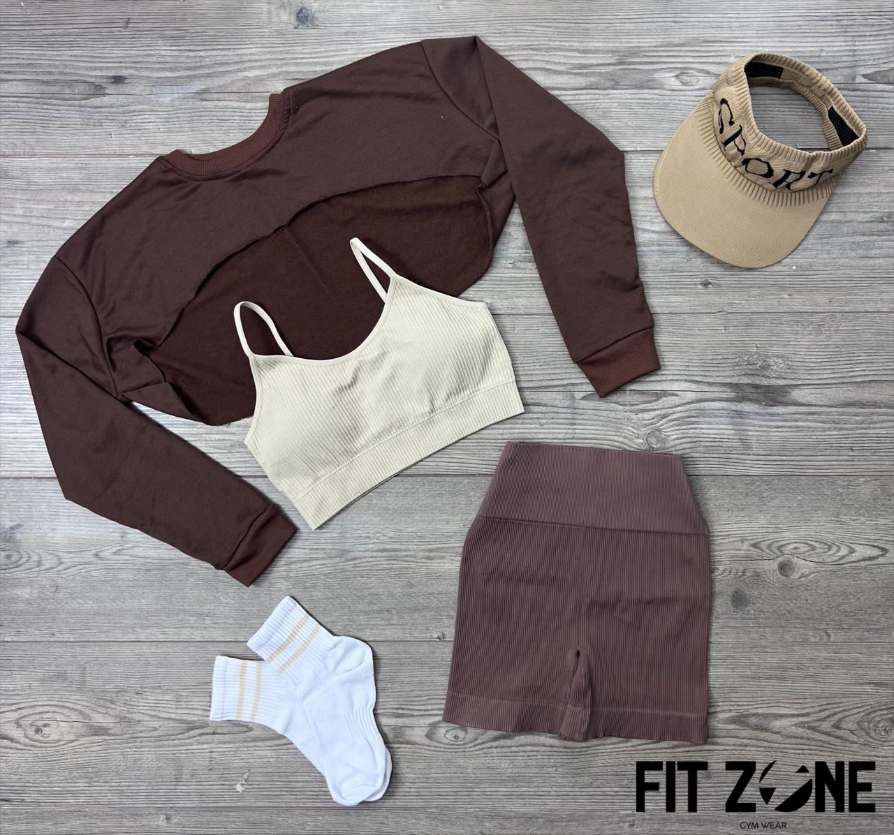 TOTAL LOOK TRIO ROSA Y CAFÉ