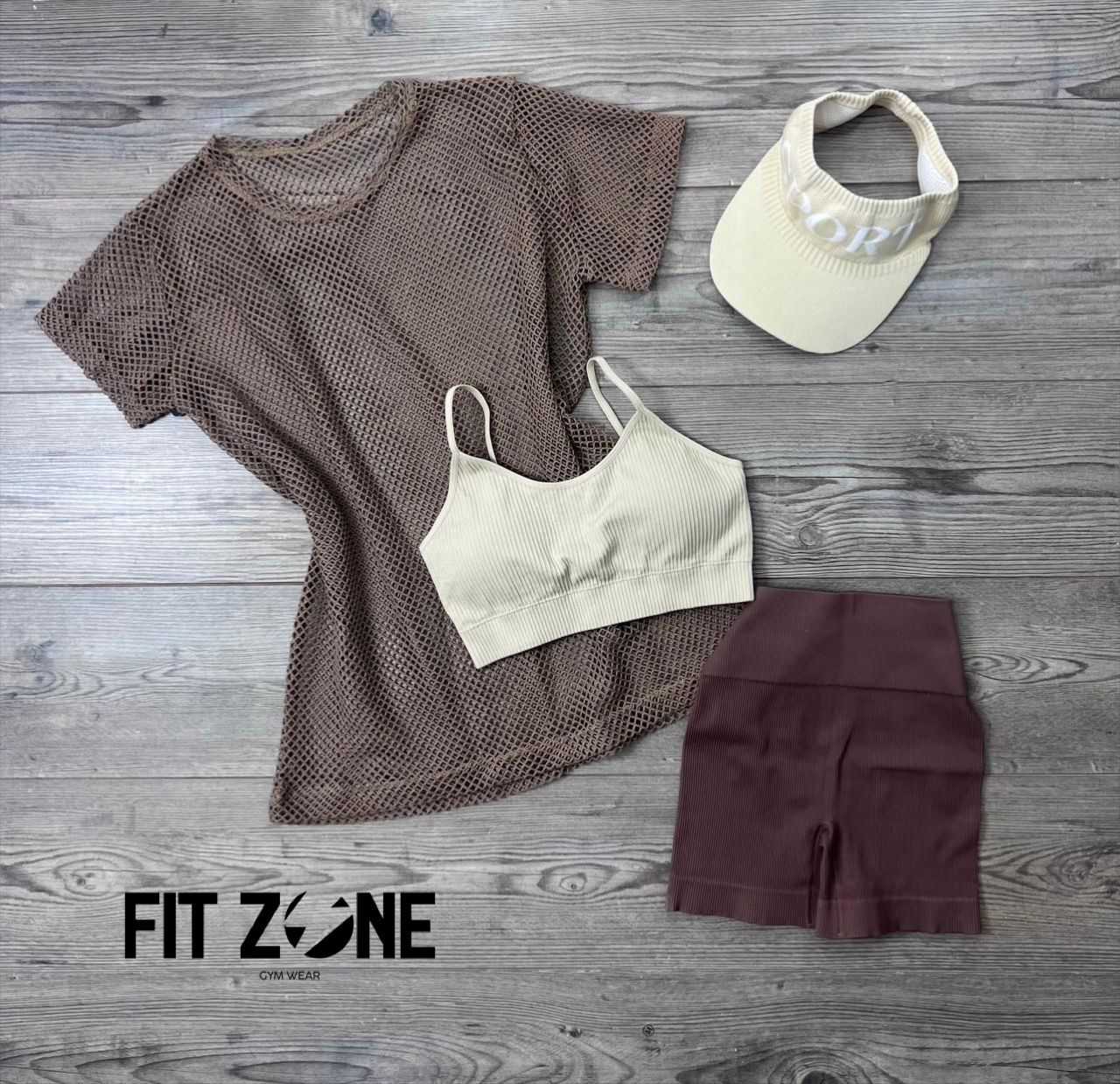 TOTAL LOOK TRIO ROSA Y CAFÉ