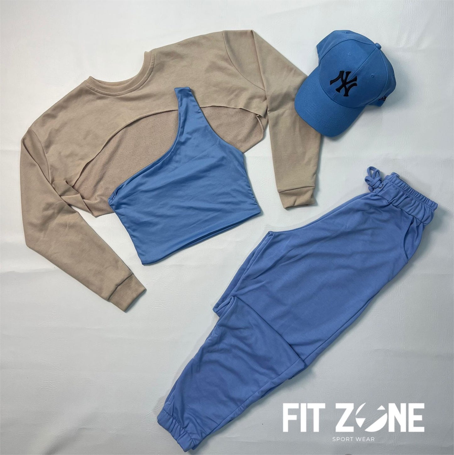 TOTAL LOOK CROP+JOGGER DE ALGODÓN+ BUZO MANGUITO