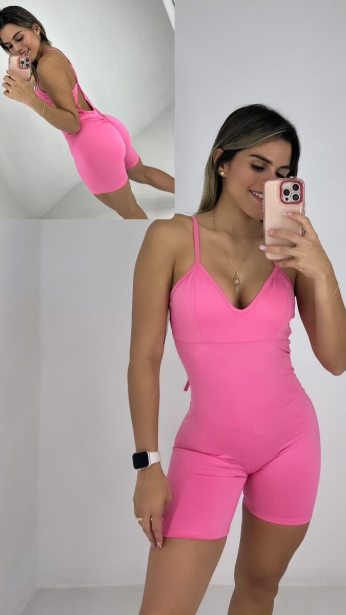Enterizos cortos suplex liso push up Fitzone ctg