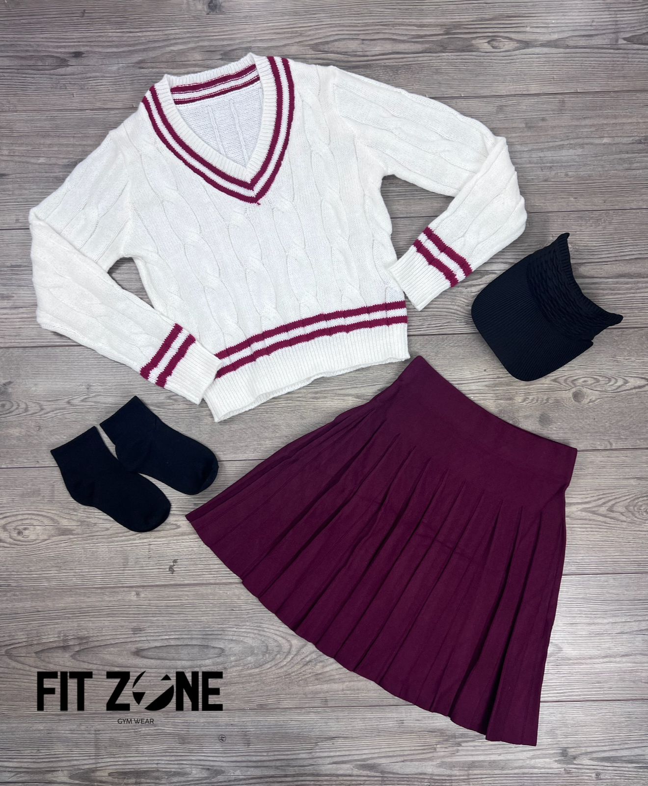 TOTAL LOOK FALDA LIA Y BUZO TEJIDO