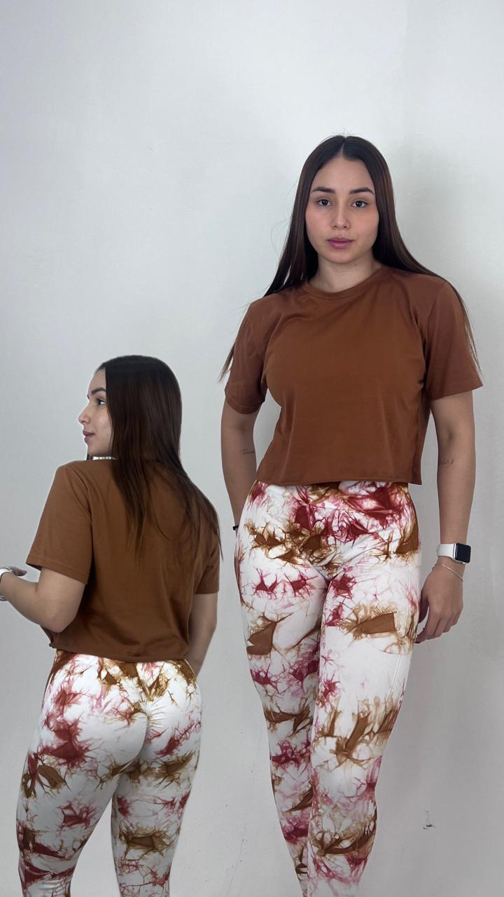 Stampa licra Blanca marron