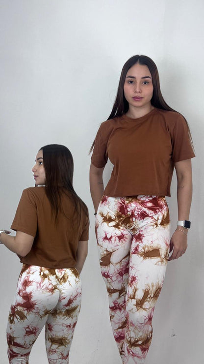 Stampa licra Blanca marron