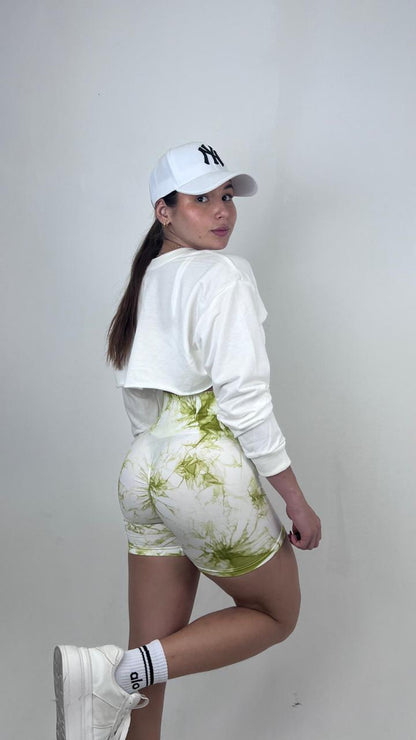 Stampa short Blanca verde pistacho