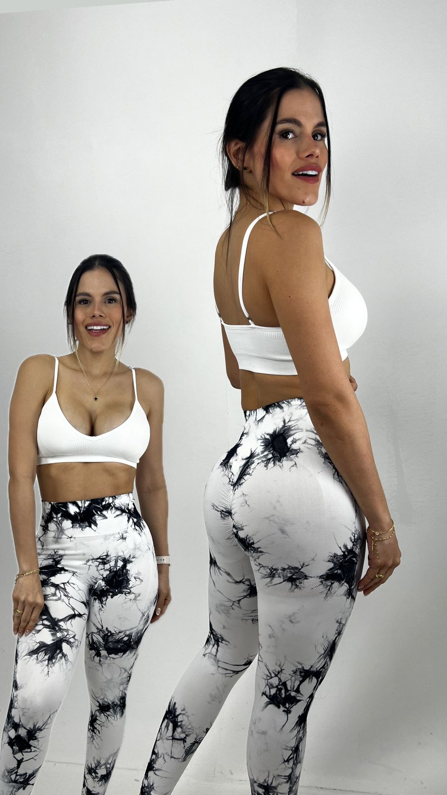 Licras tie dye Blanca con push up