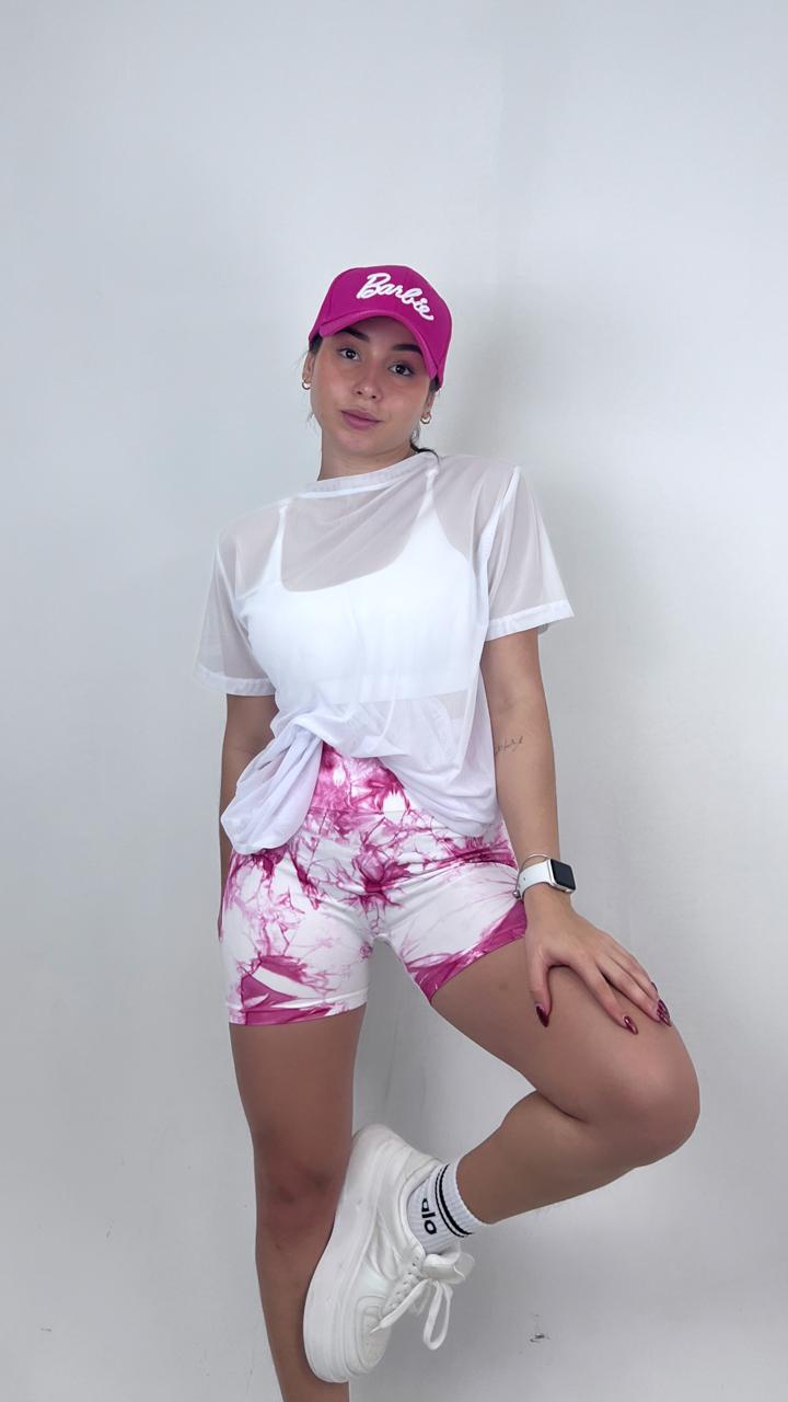 Stampa short Blanco Rosado