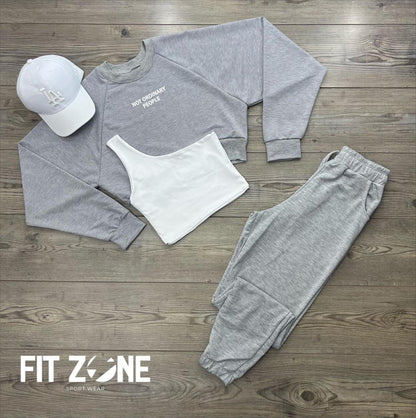 TOTAL LOOK CROP, BUZO Y JOGGER ALGODÓN+GORRA