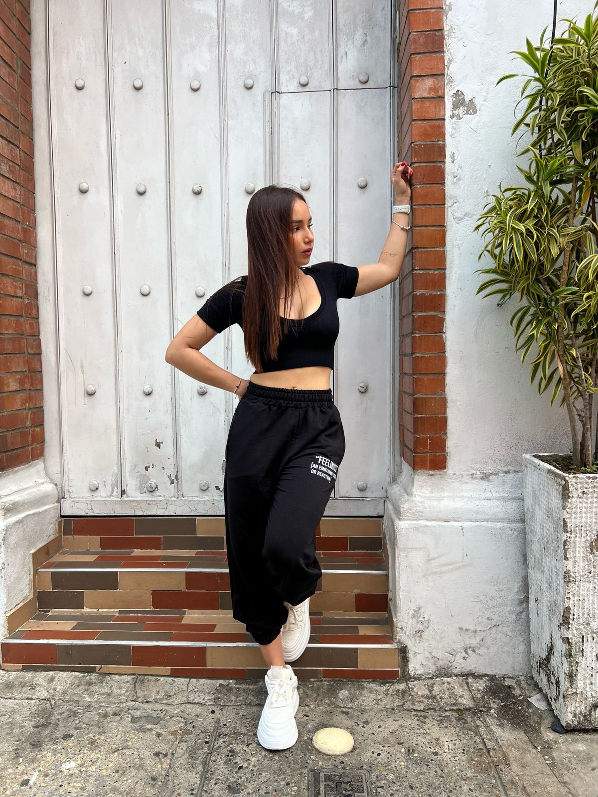 Jogger oversize estampado