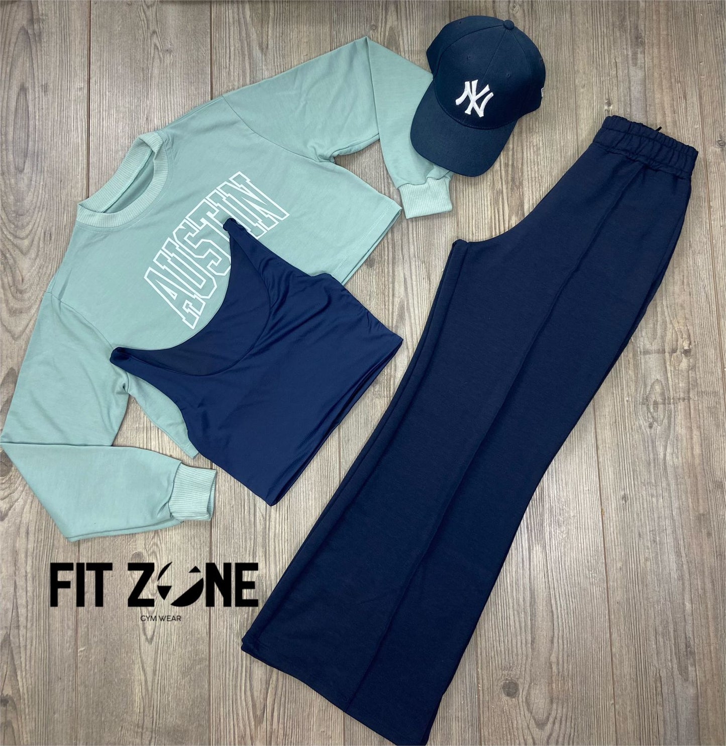 Trio basic joggers + top + buzo austin