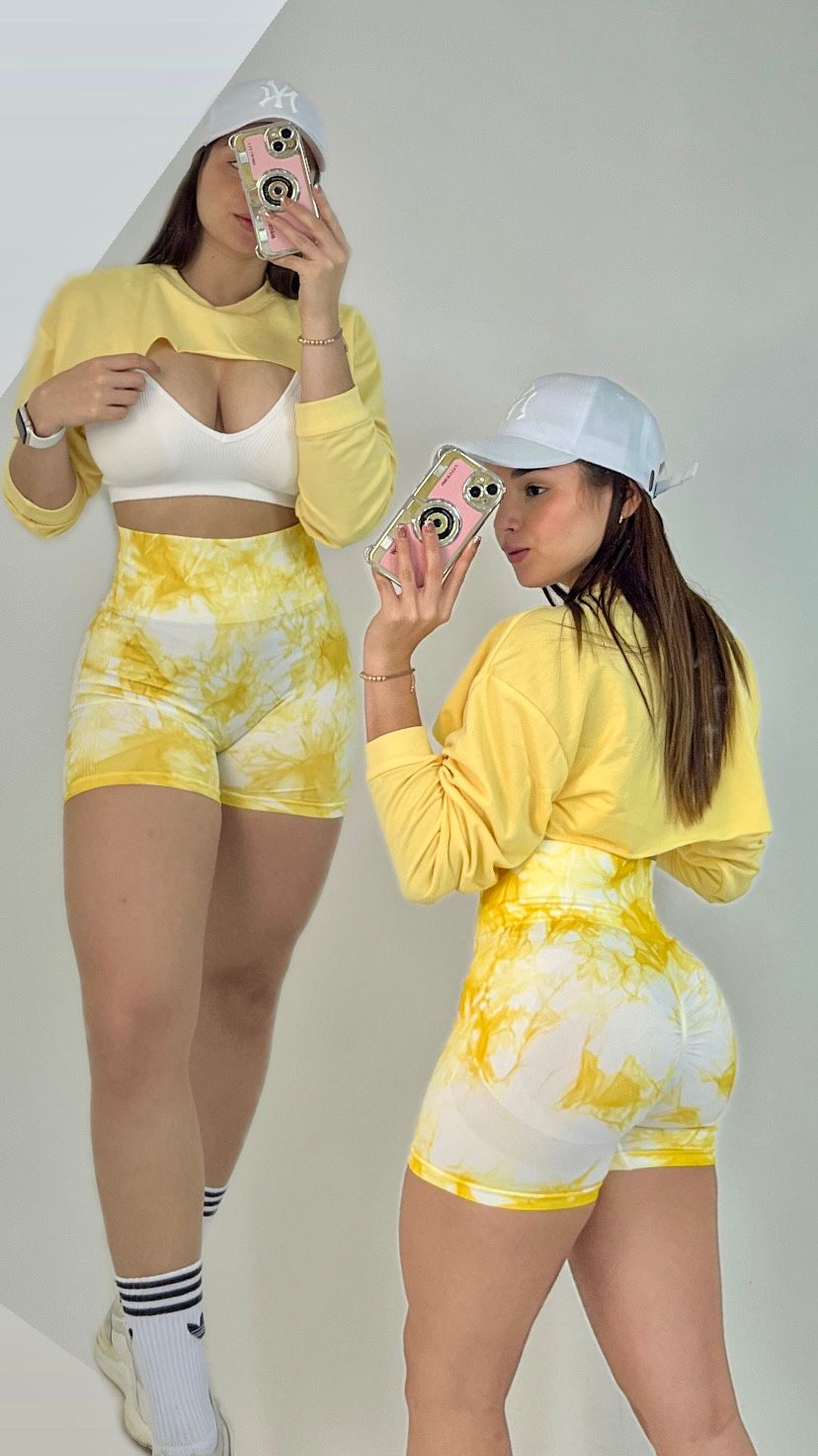 Stampa short Blanca amarillo