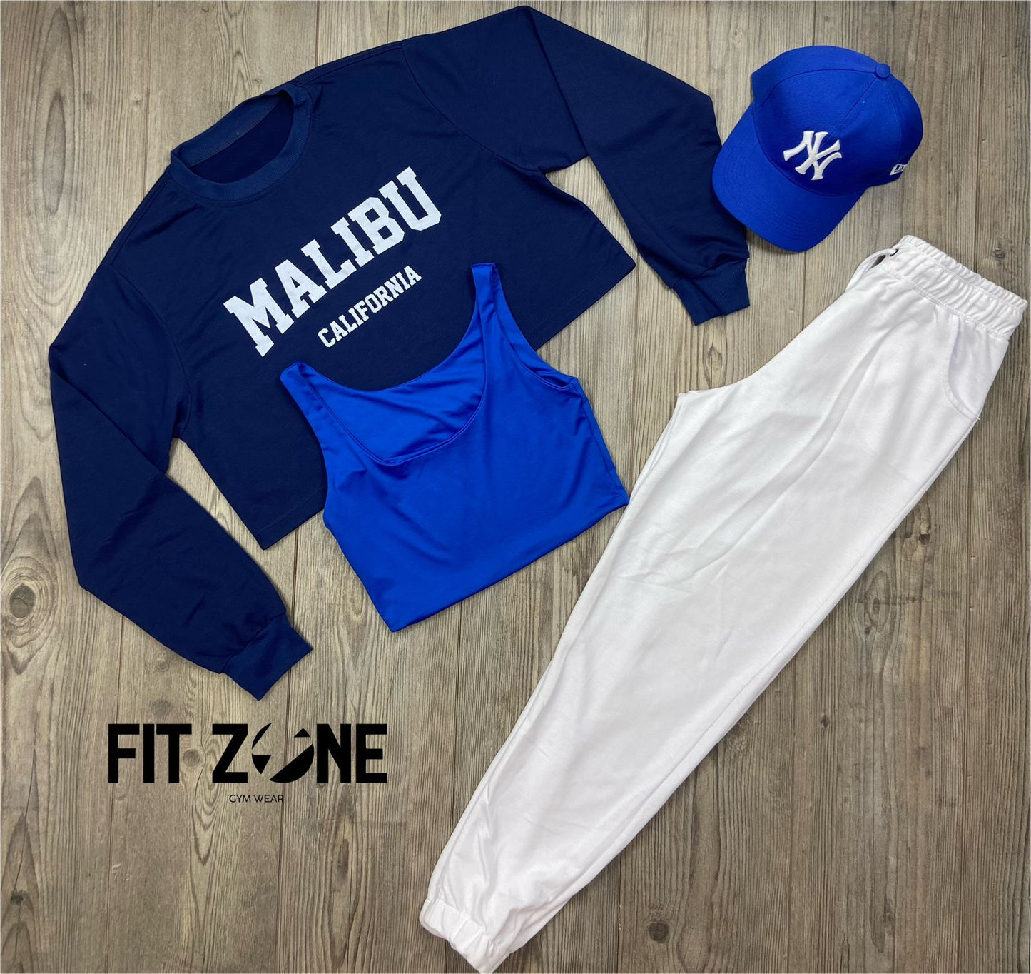 Trio basic joggers + top o body + buzo Malibu