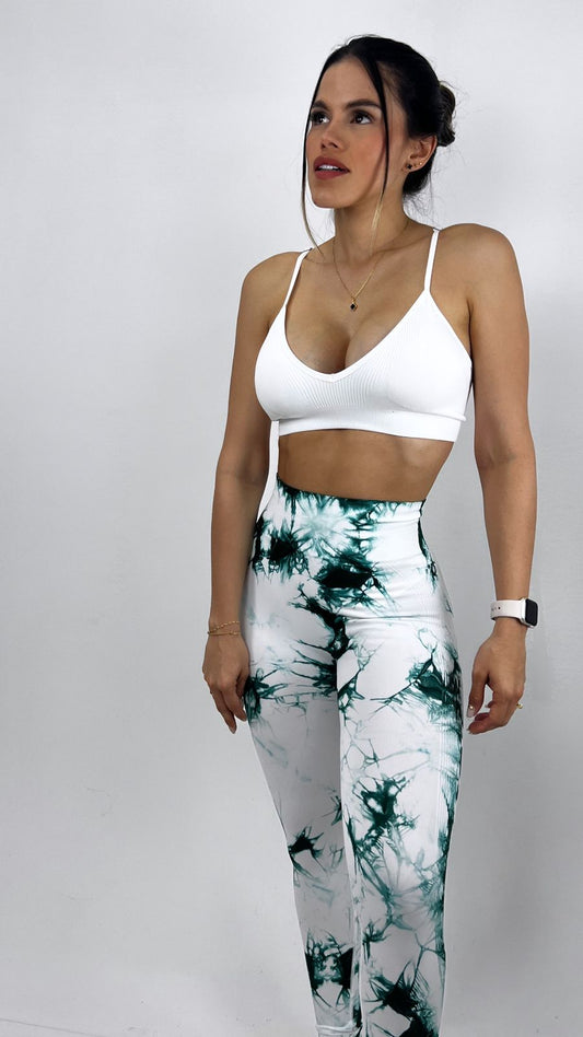 Stampa licra Blanca verde esmeralda