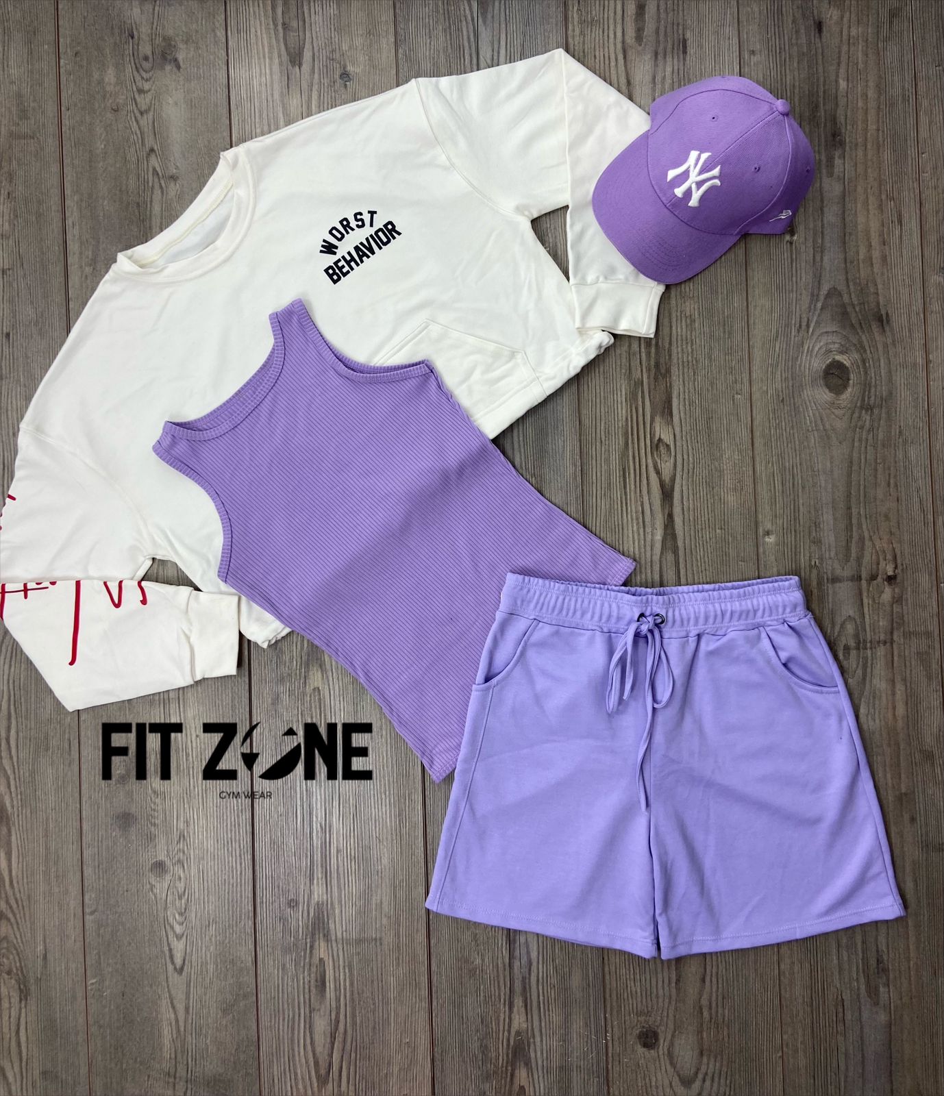 Trio basic short + top o body + buzo cordon blanco