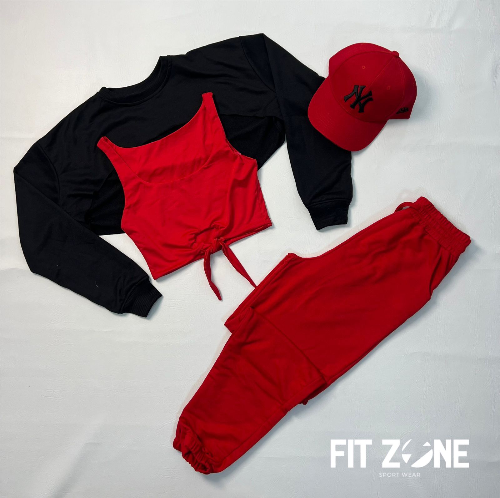 TOTAL LOOK CROP+JOGGER DE ALGODÓN+ BUZO MANGUITO