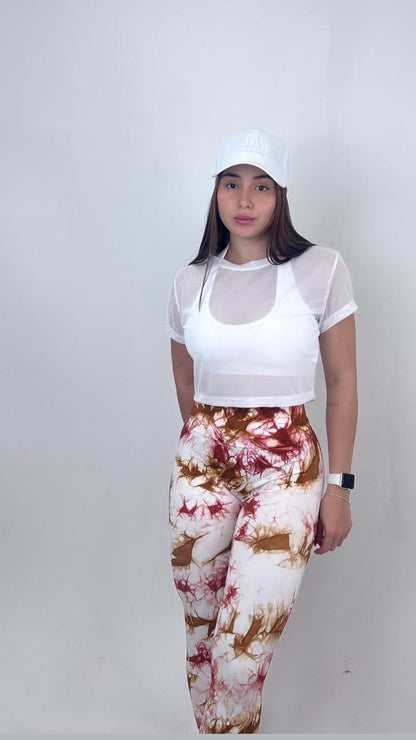 Stampa licra Blanca marron