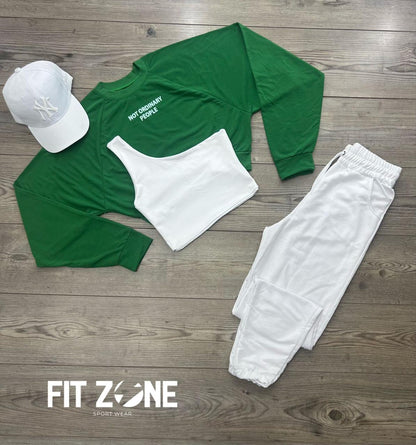 TOTAL LOOK CROP, BUZO Y JOGGER ALGODÓN+GORRA