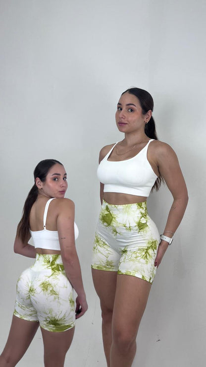 Shorts tie dye blanco Push up