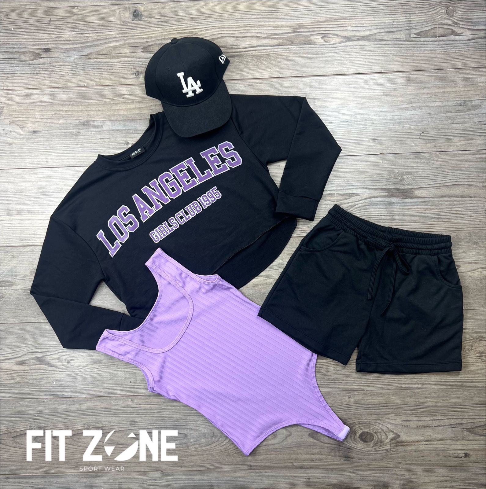 TOTAL LOOK BODY RIB+BUZO+SHORT ALGODÓN