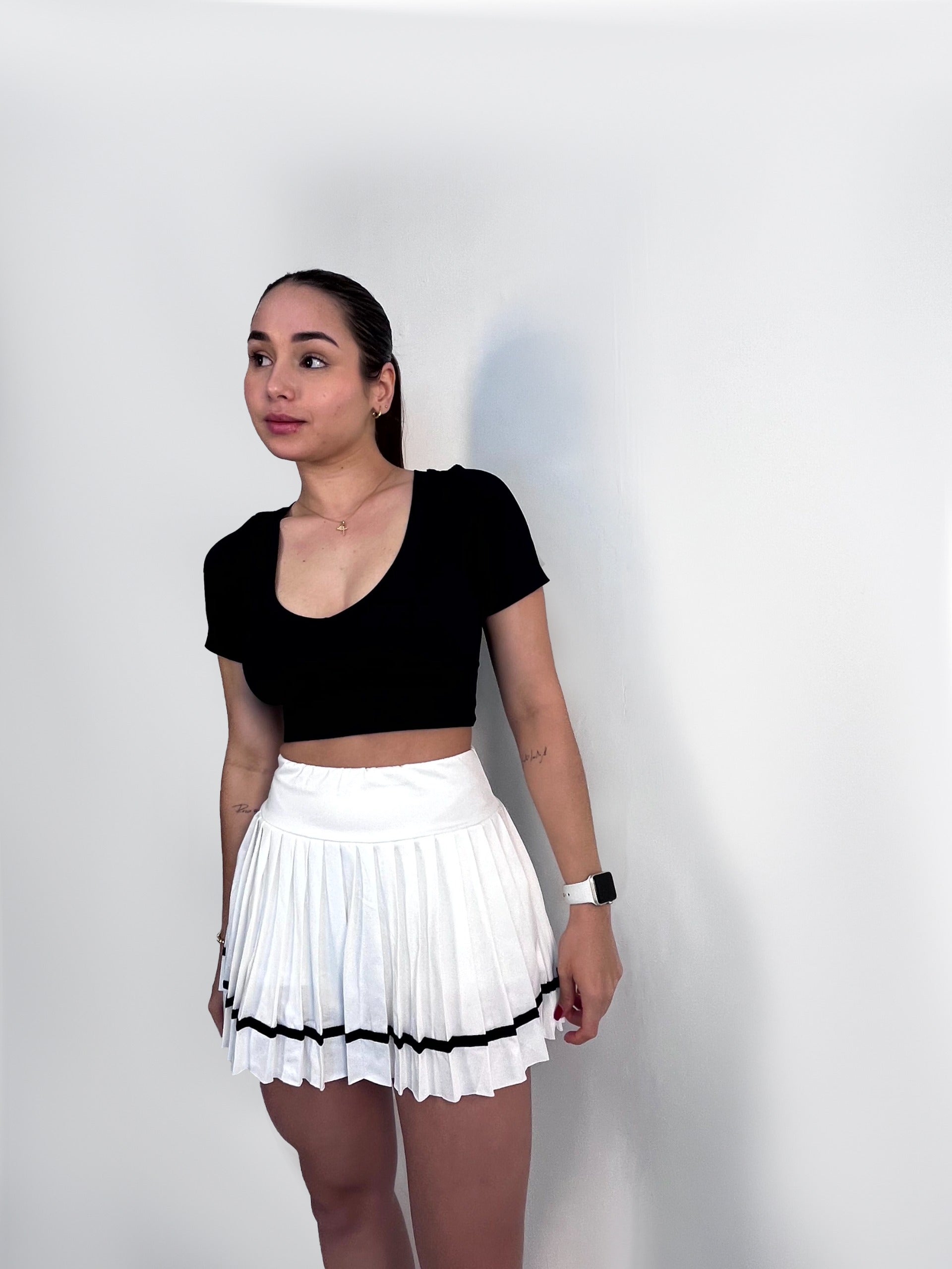 Falda pádel play Blanco con línea