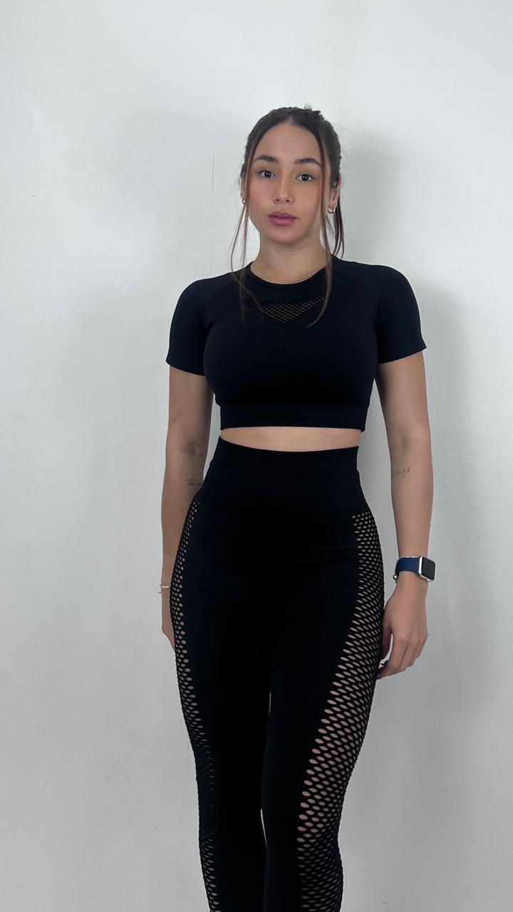 Legging liso malla push up