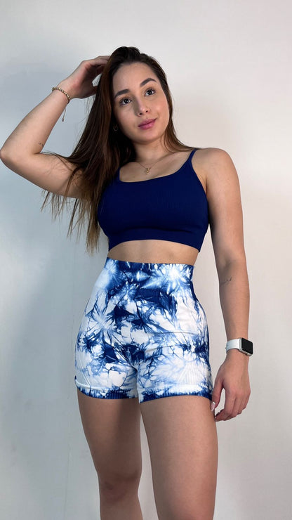 Stampa short Blanca navy