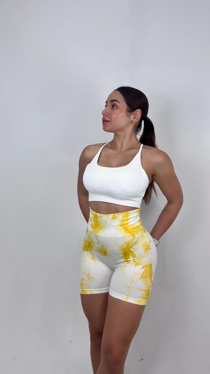 Stampa short Blanca amarillo