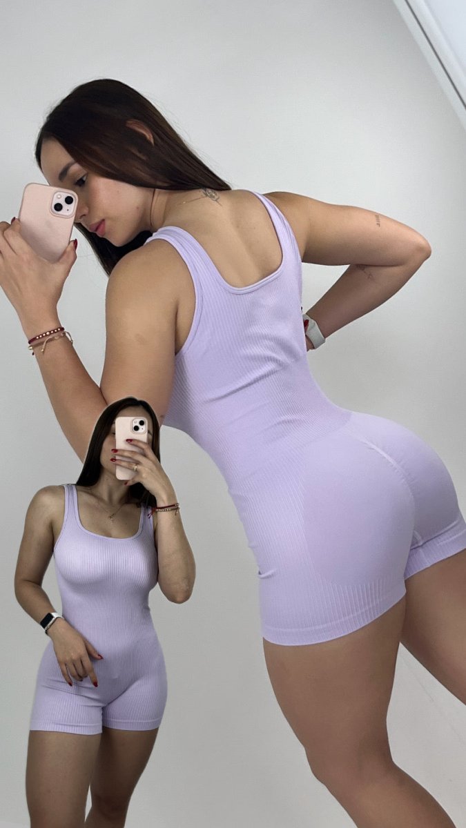 Enterizos sin costuras corto acanalados - Fitzone_ctg