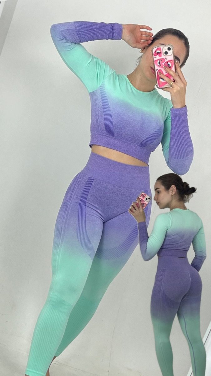 Sets de licra con buzo degradado push up - Fitzone_ctg