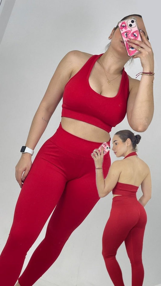 Sets de licra lisa push up con top Martina - Fitzone_ctg