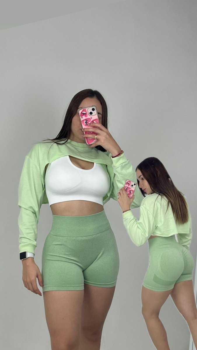 TOTAL LOOK CON SHORT LISO,TOP Y BUZO - Fitzone_ctg