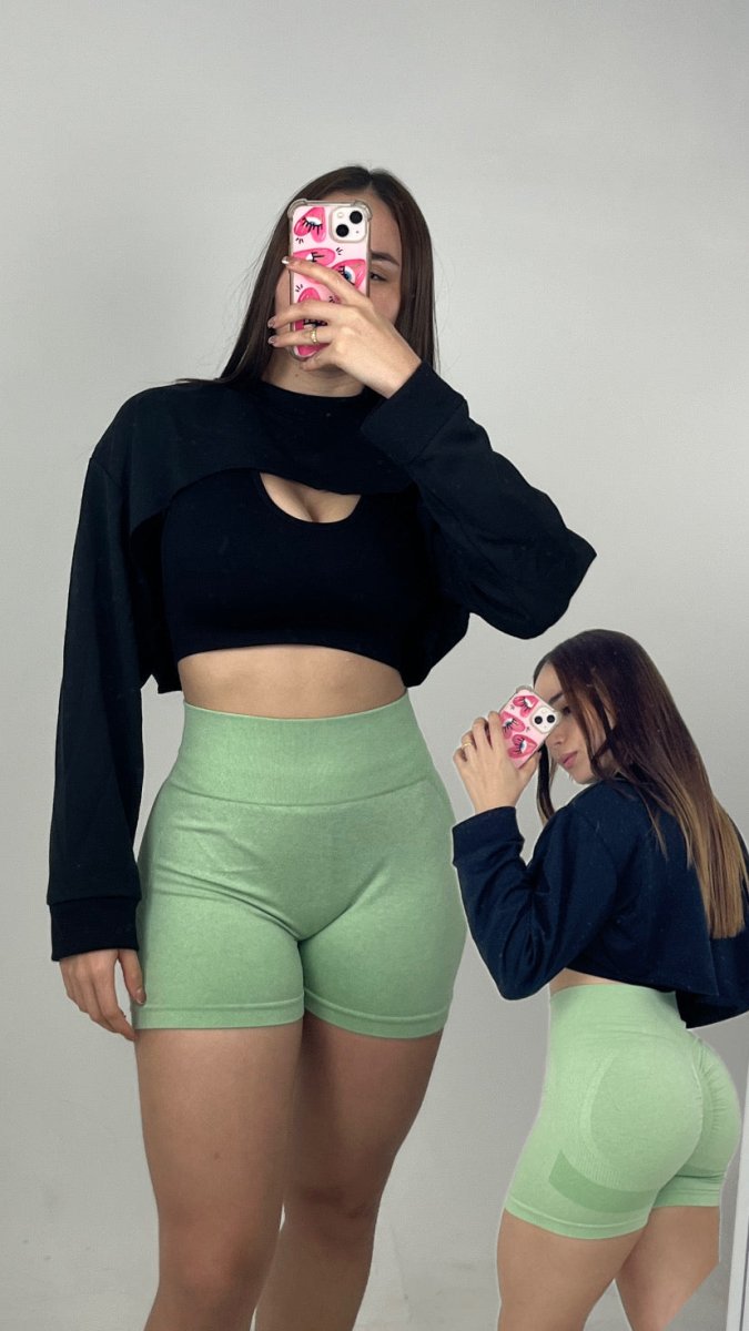 TOTAL LOOK CON SHORT LISO,TOP Y BUZO - Fitzone_ctg