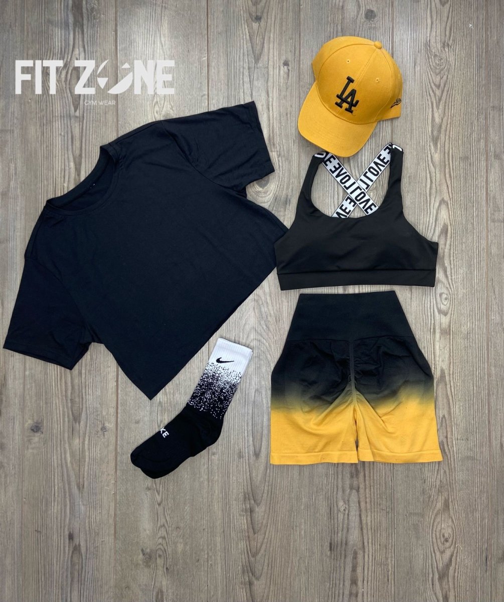 TOTAL OUTFIT SHORT SIN COSTURA DEGRADADO NEGRO - Fitzone_ctg