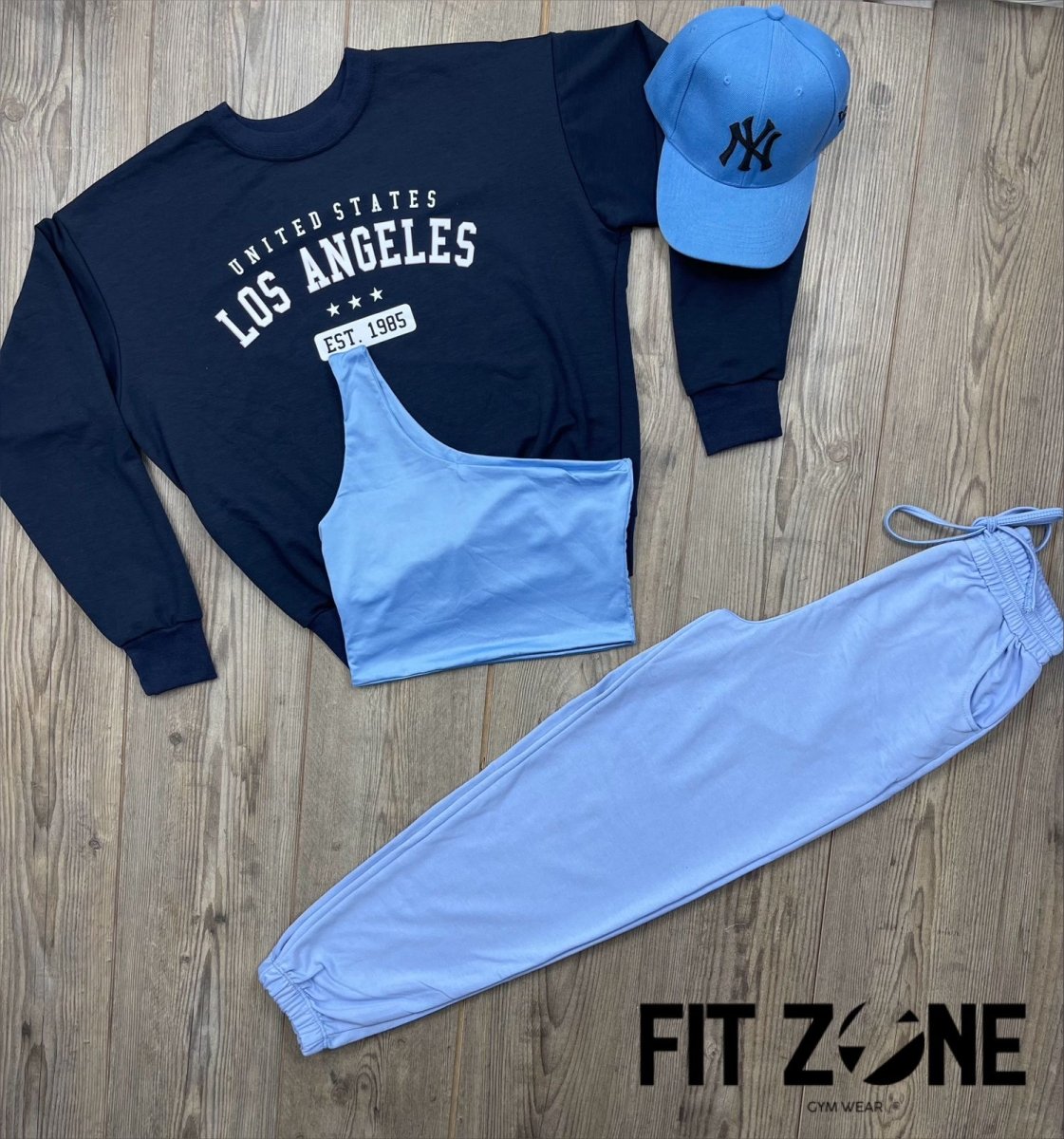 Trio basic joggers clasic+ top + buzo los angeles navy - Fitzone_ctg