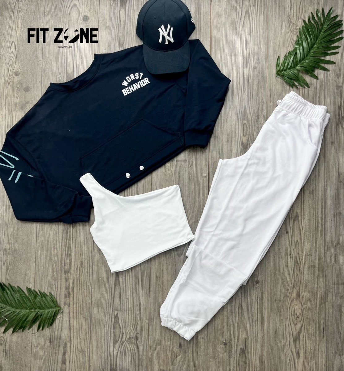 Trio basic joggers + top + buzo navy - Fitzone_ctg