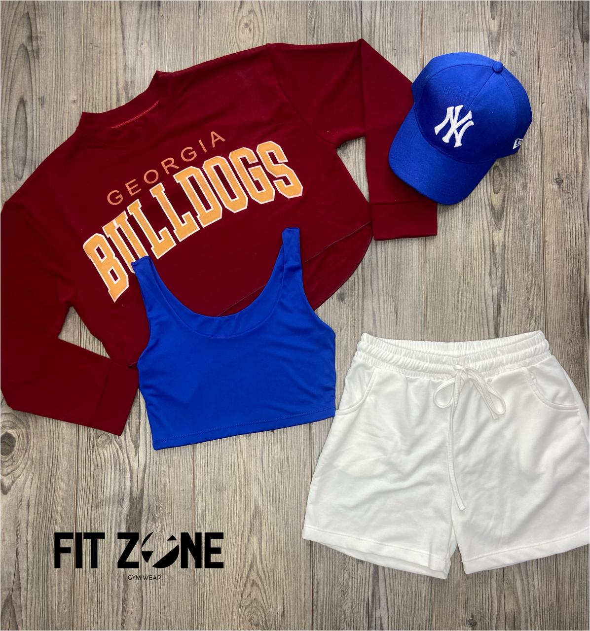 Trio basic short +top  + buzo bulldogs vino - Fitzone_ctg