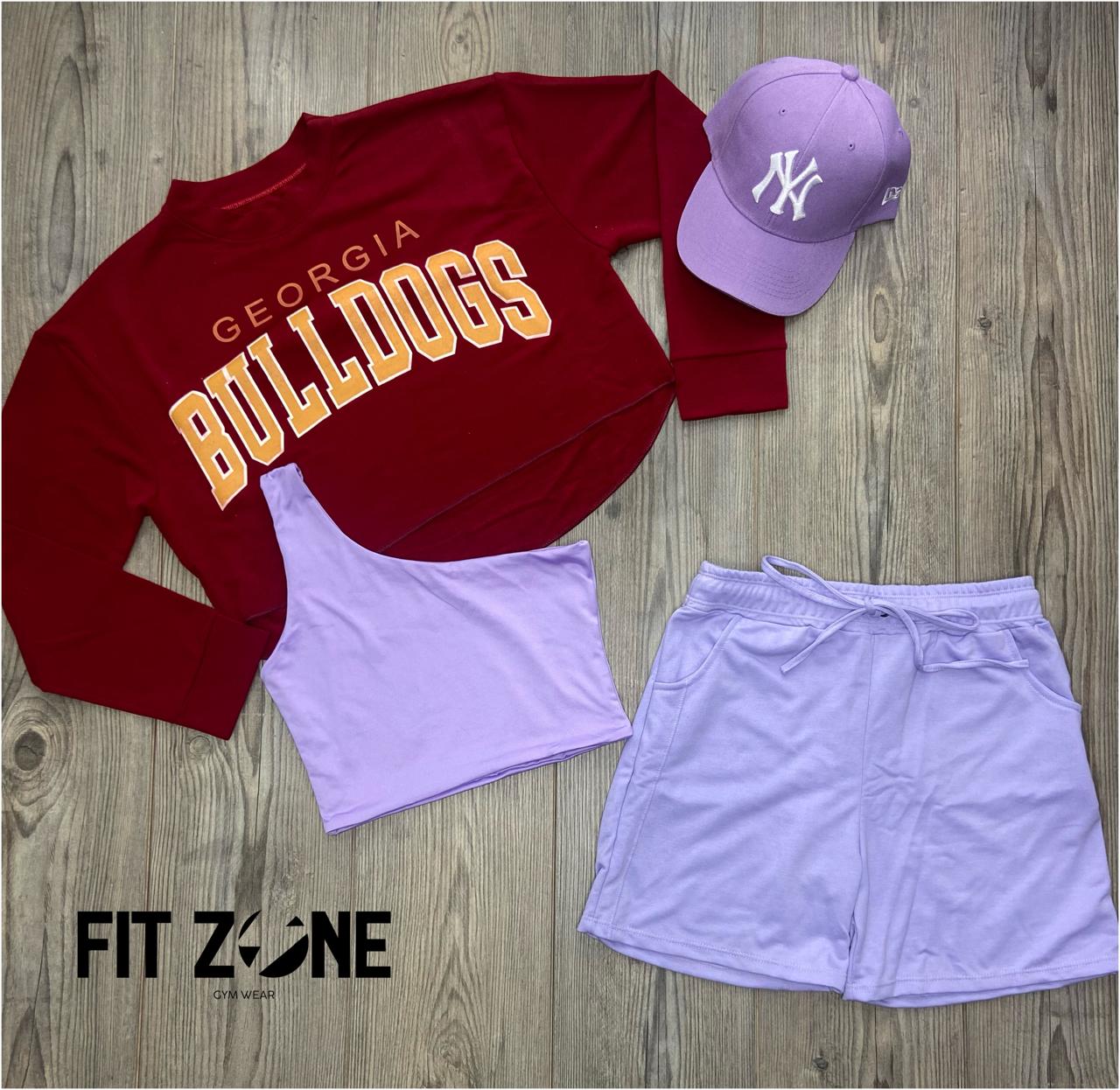 Trio basic short +top  + buzo bulldogs vino - Fitzone_ctg