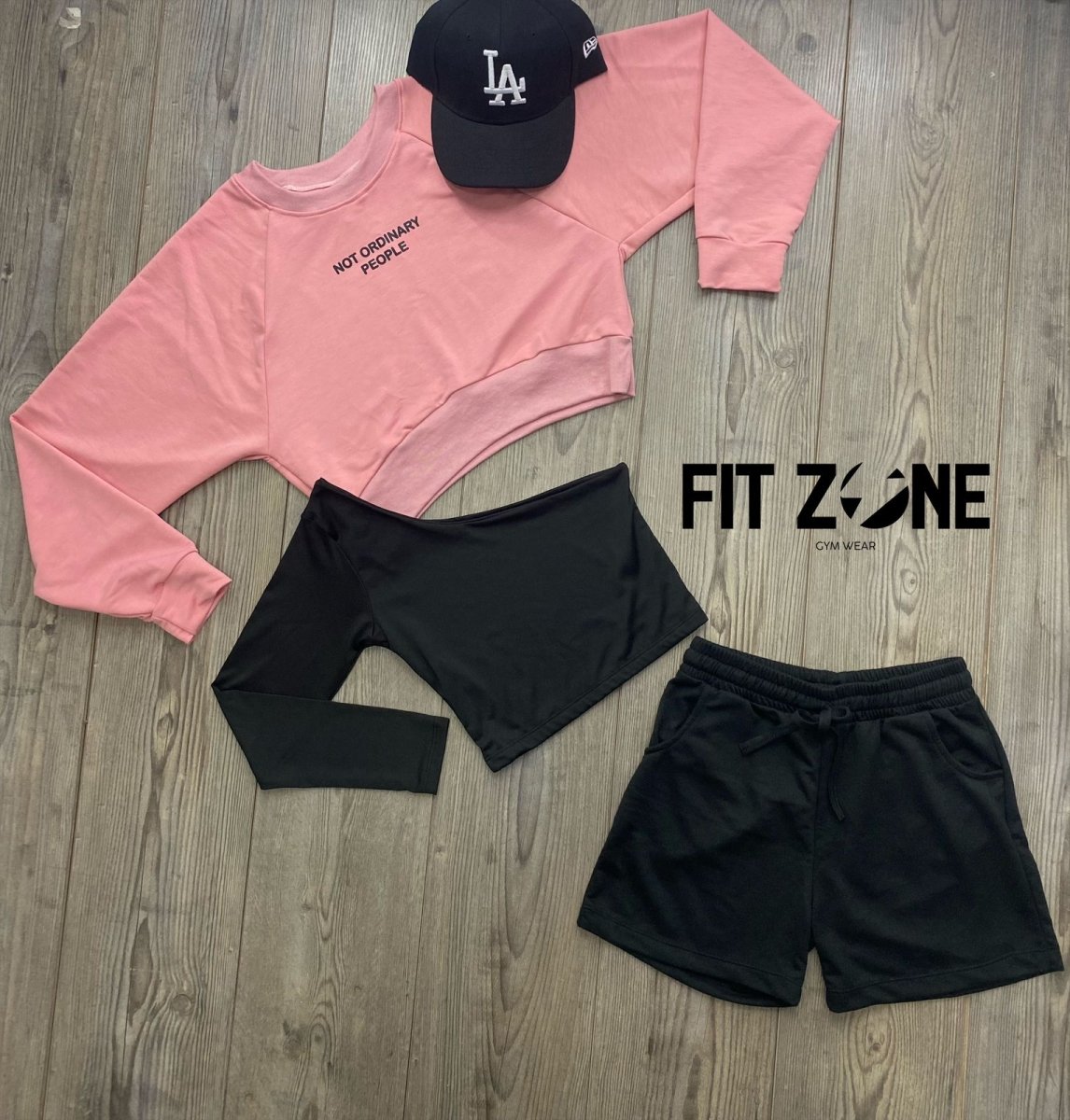 Trio basic short + top  + buzo los angeles marfil (Copy) - Fitzone_ctg