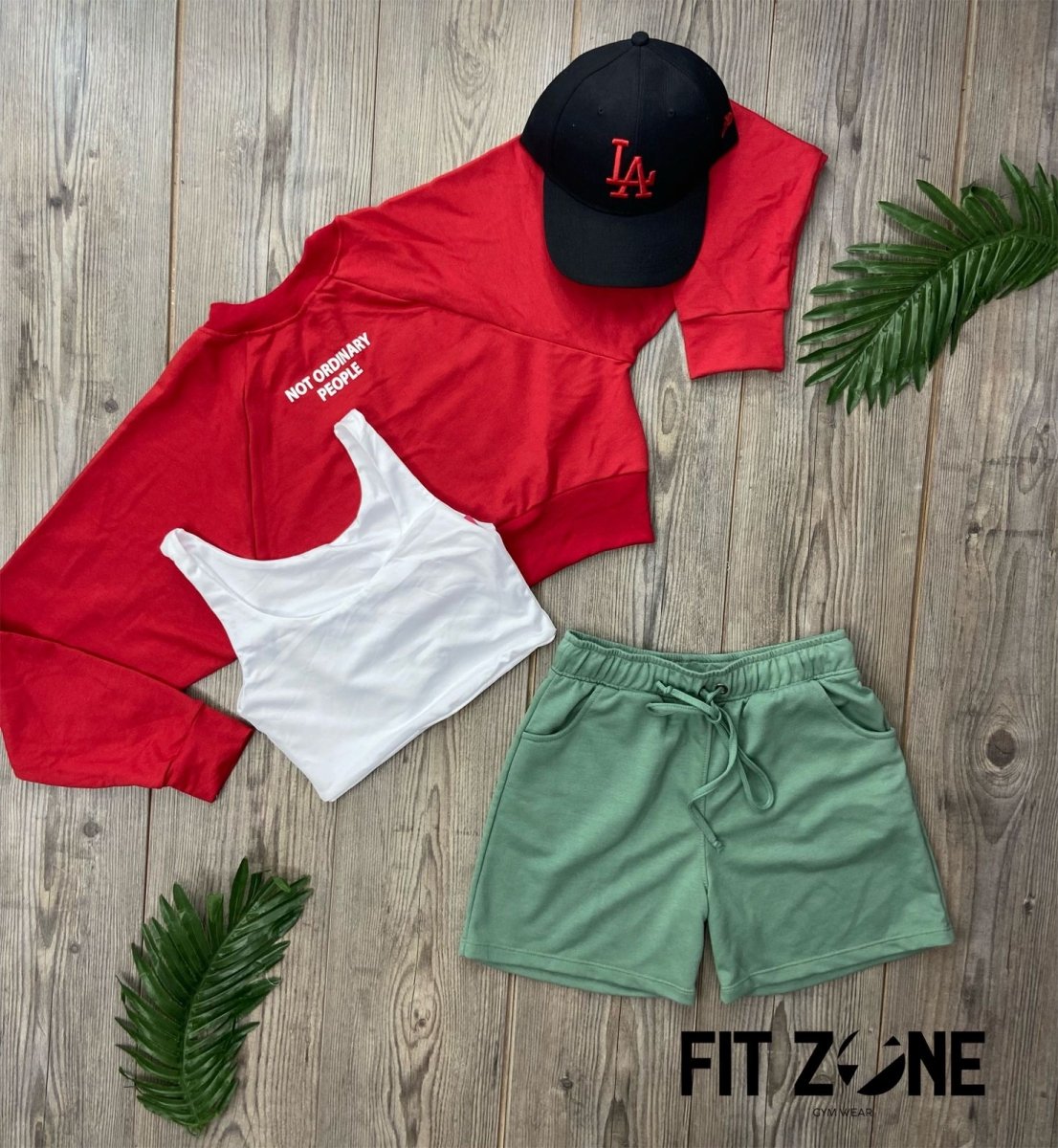 Trio basic short + top + buzo murcielago rojo - Fitzone_ctg