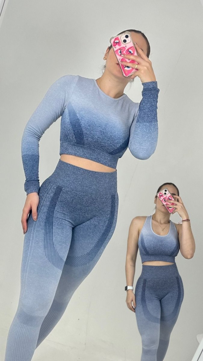 Trio de Licra, top y buzo degradados Push up - Fitzone_ctg