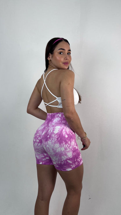 Stampa short Blanco Morado