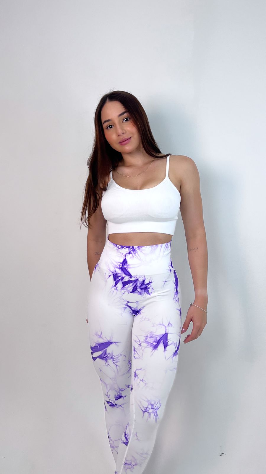 Stampa licra Blanca lila