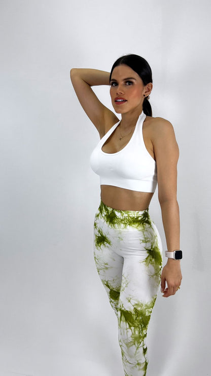 Stampa licra Blanca verde bosque