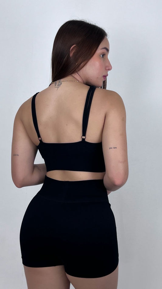 Set de short acanalado Alana