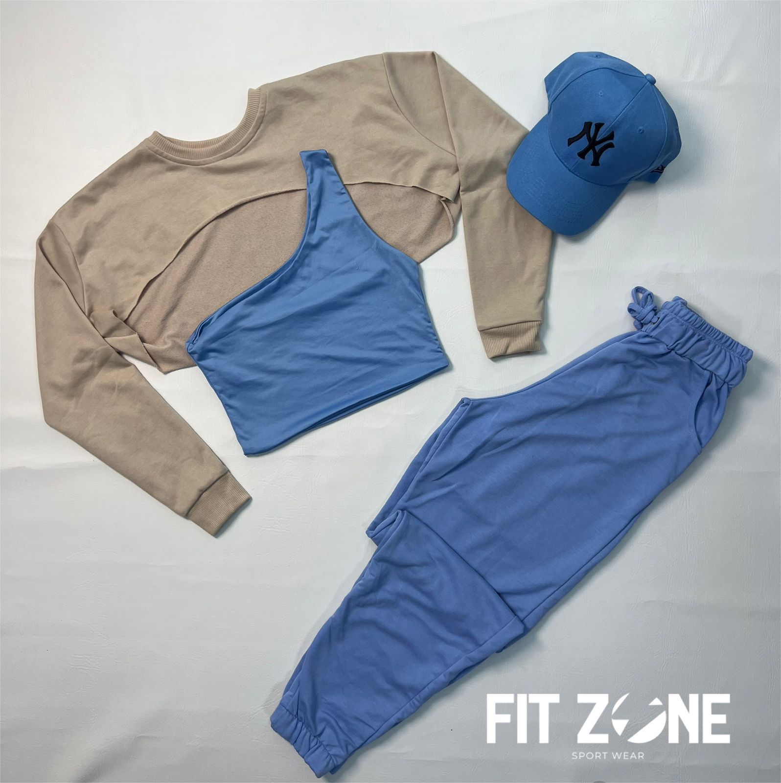 TOTAL LOOK CROP+JOGGER DE ALGODÓN+ BUZO MANGUITO