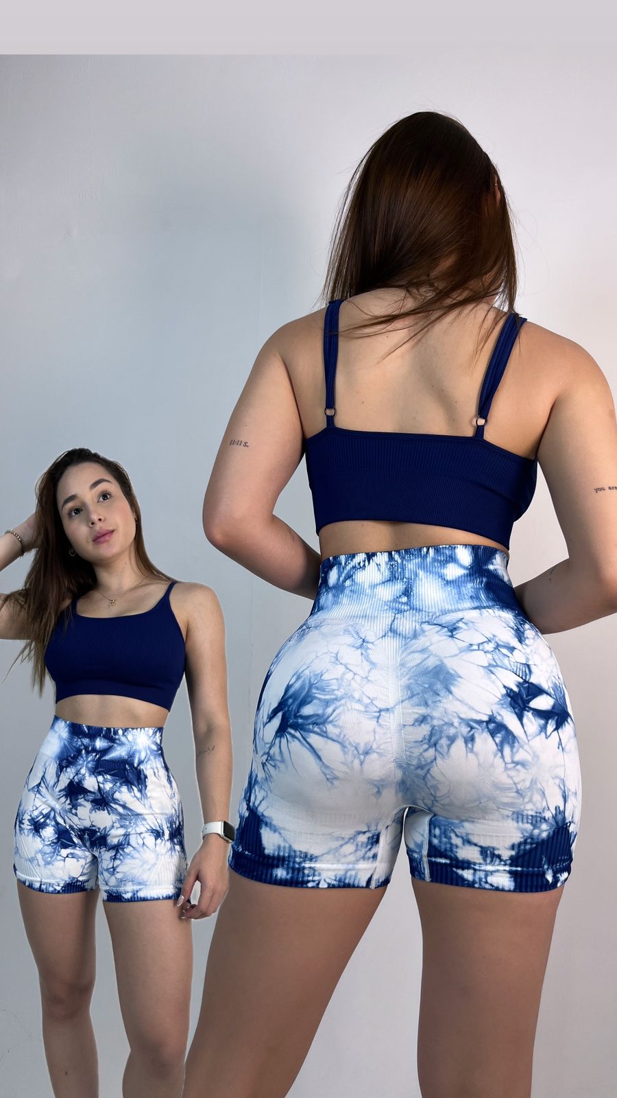 Stampa short Blanca navy
